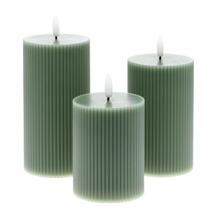 Set 3 candele a batteria con fiamma a Led - Verde