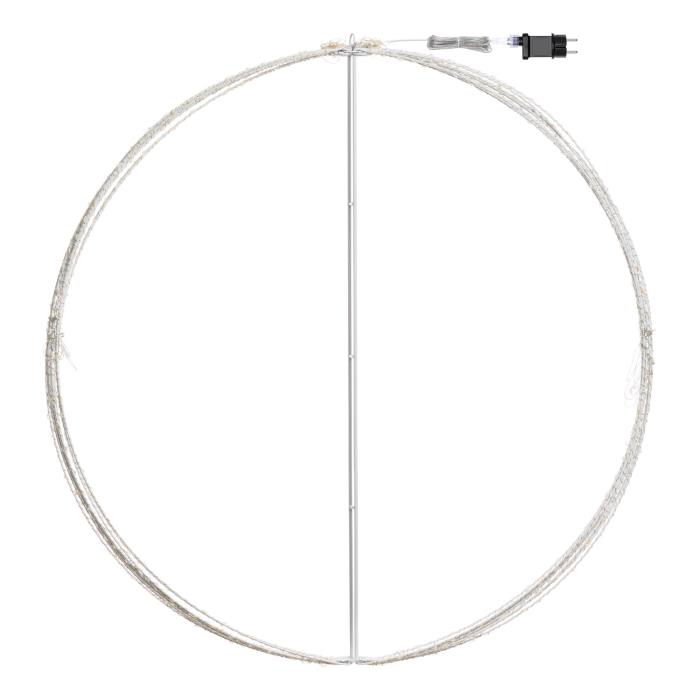 Sfera luminosa in metallo ripiegabile bianco da esterno 3D ø94cm - Bianco Caldo