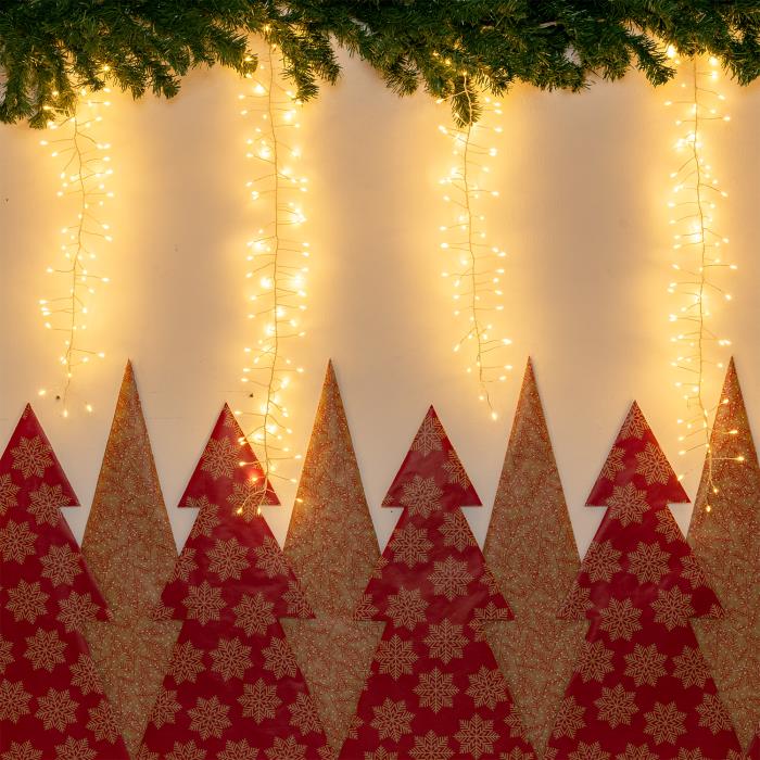 Tenda luminosa per esterno 750 Led prolungabile - Bianco Caldo