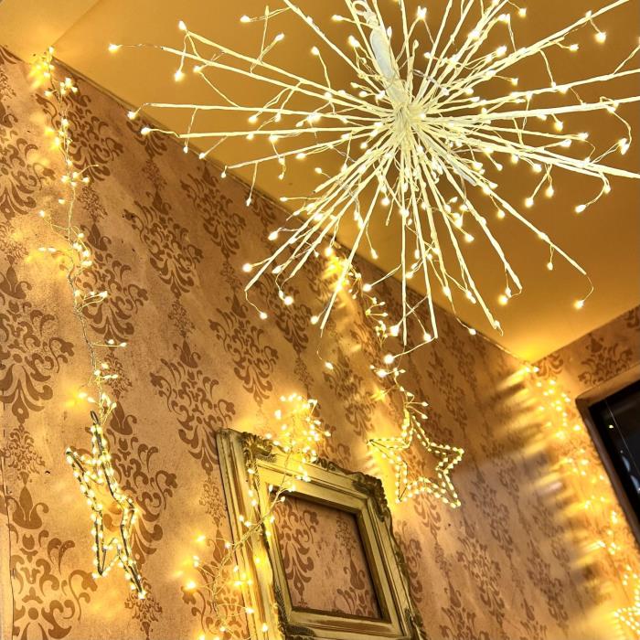 Ramo luminoso a sfera bianco 240 Led con flash - Bianco Caldo