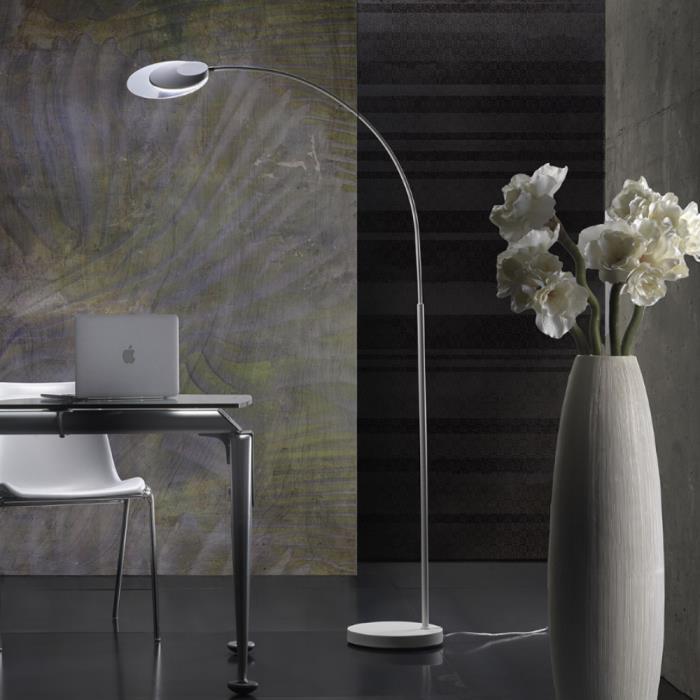 Lampada da terra led Arch bianca