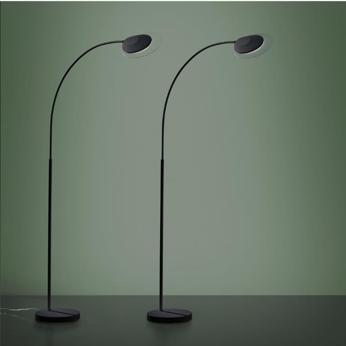 Lampada da terra led Arch nera