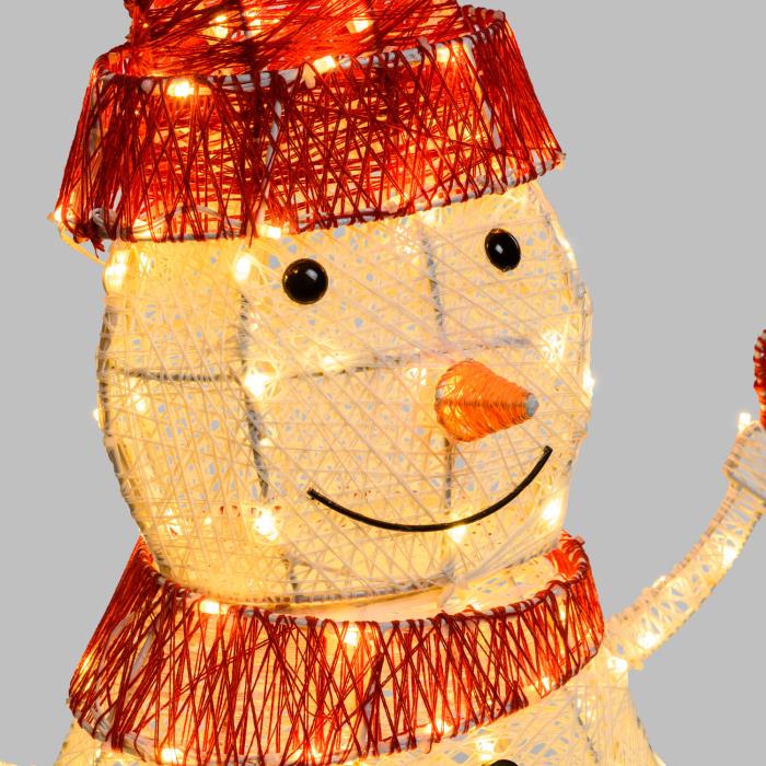 Pupazzo di neve luminoso in metallo da esterno 3D 190 Led - Bianco Caldo/Freddo