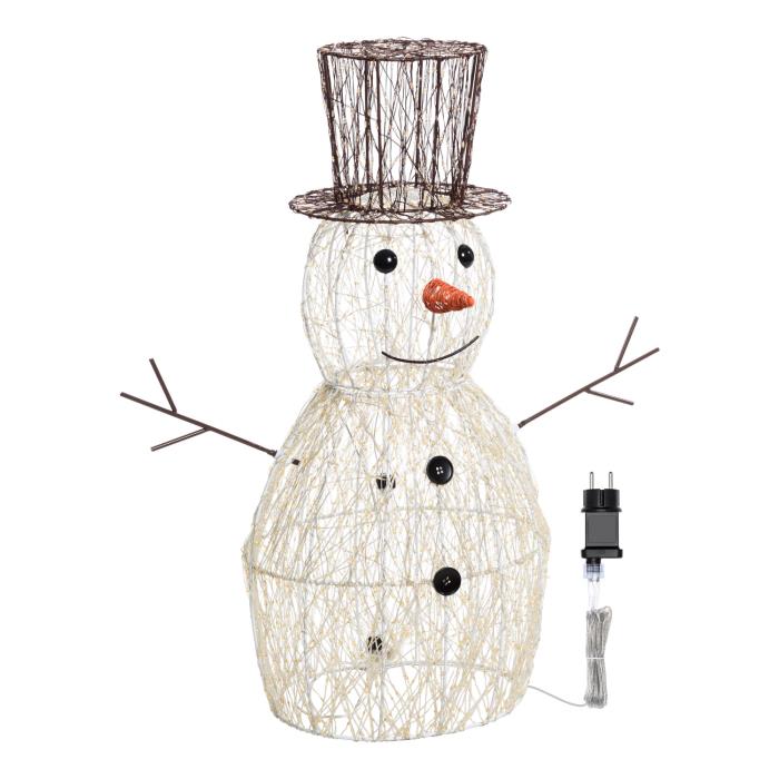 Pupazzo di neve luminoso in metallo da esterno 3D 3600 Led - Bianco Caldo
