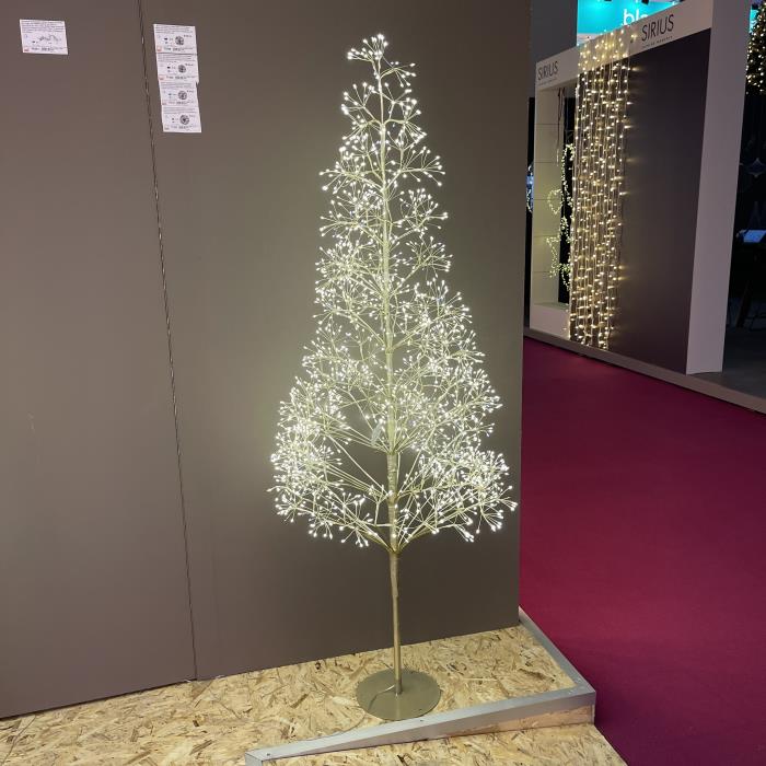 Albero champagne luminoso da esterno 1000 Led con flash - Abete
