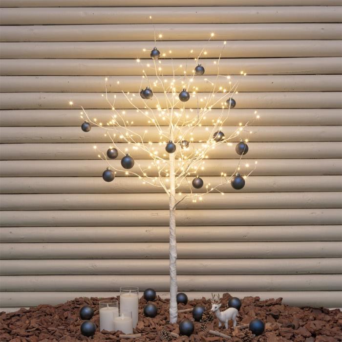 Albero bianco luminoso da esterno 336 Led con flash - Leccio