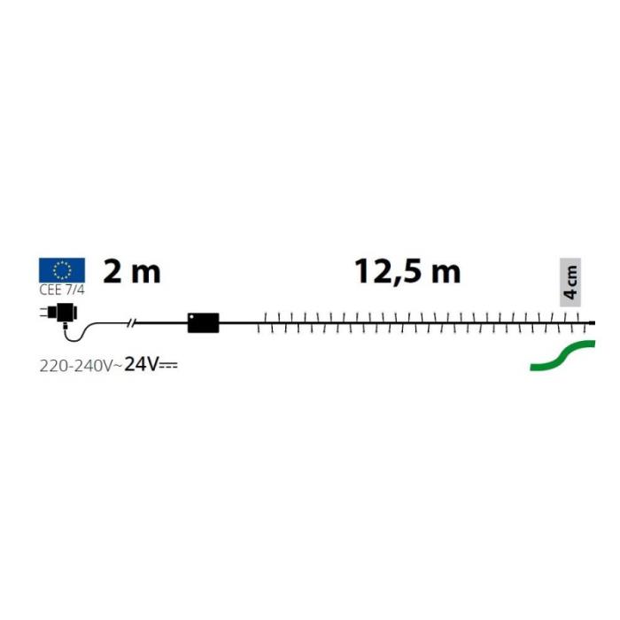 Catena luminosa 300 Led 12,5m per alberi con gioco luce - Rosso