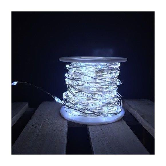 Catena luminosa 300 Led filo d'argento - Bianco Freddo