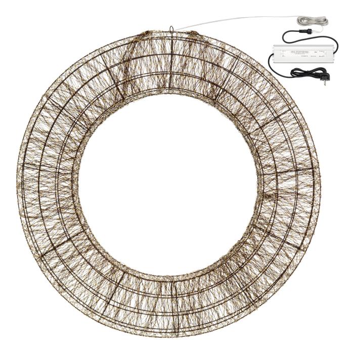Corona luminosa in metallo marrone 15000 Led con flash 3D - Bianco Caldo