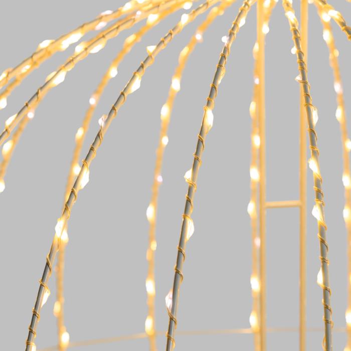 Sfera luminosa in metallo ripiegabile bianco da esterno 3D ø54cm - Bianco Caldo