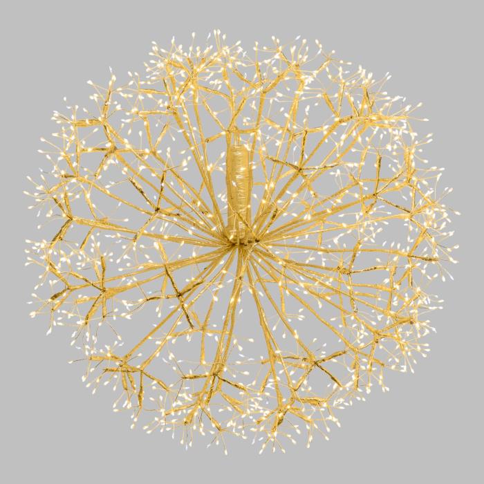 Ramo luminoso a sfera champagne 1200 Led con flash - Bianco Caldo