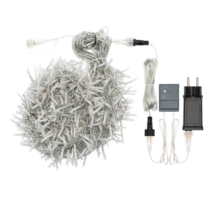 Tenda luminosa per esterno 840 Led sfalsata prolungabile - Bianco Caldo