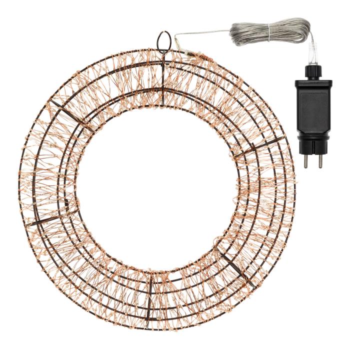 Corona luminosa in metallo marrone 1000 Led con flash 3D - RGB