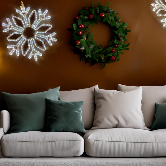 Cristallo di Neve luminoso ø60cm da esterno prolungabile 2D - Bianco Freddo