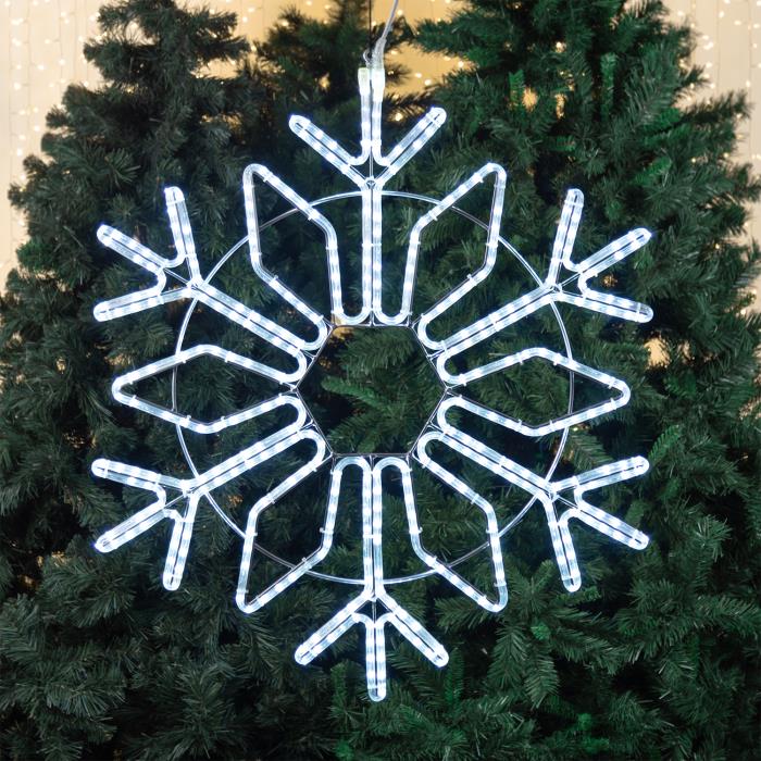 Cristallo di Neve luminoso ø100cm da esterno prolungabile 2D - Bianco freddo
