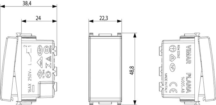 Deviatore Plana antibatterico 1 modulo