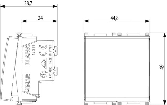 Invertitore illuminabile Plana 16A 2 moduli