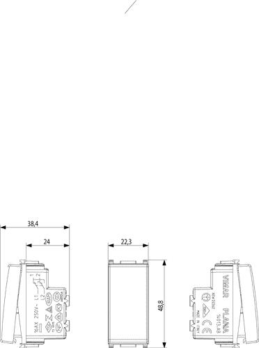 Invertitore illuminabile antibatterico Plana 16A 1 modulo