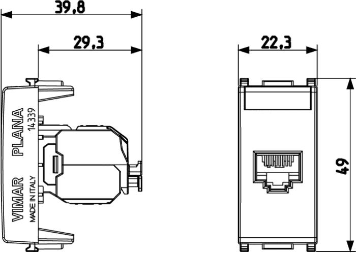 Presa ethernet RJ45 categoria 6 non schermato Plana