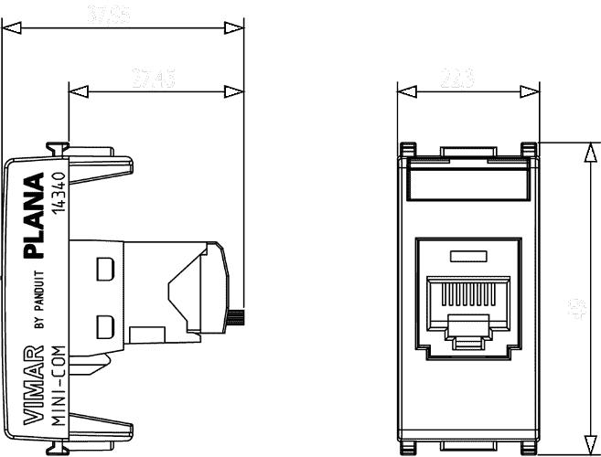 Presa ethernet RJ45 categoria 6 non schermato Plana