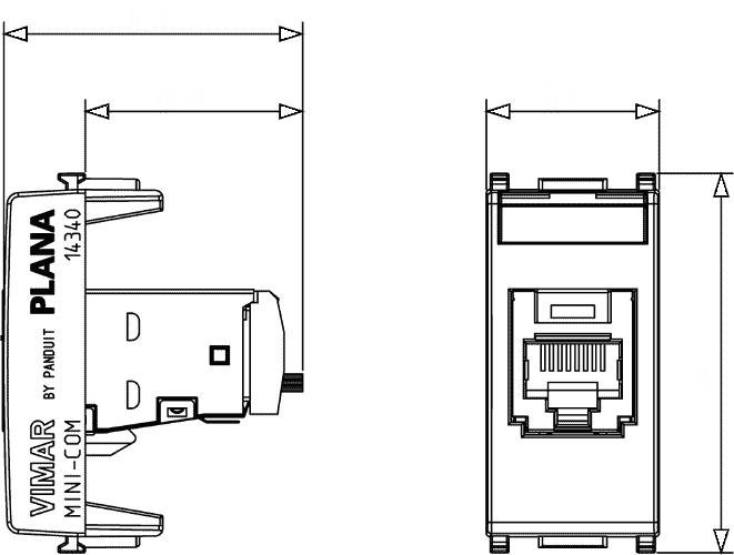 Presa ethernet RJ45 categoria 6 schermato Plana