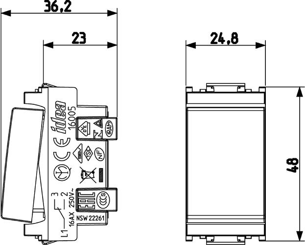 Deviatore Idea 16A 1 modulo