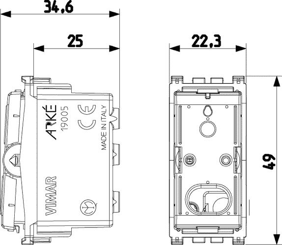 Meccanismo del deviatore Arké 1 modulo