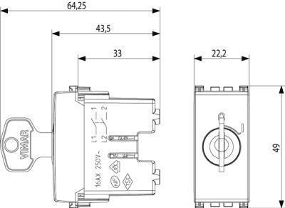 Interruttore a chiave Arké 1 modulo