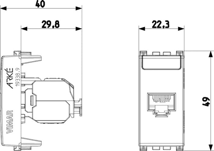 Presa ethernet RJ45 categoria 6 non schermato Arké