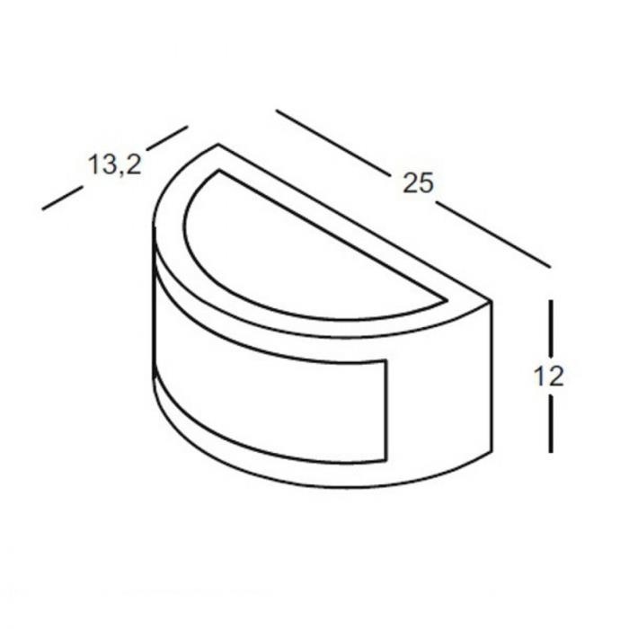 Applique da esterno Arrotondata Grigio