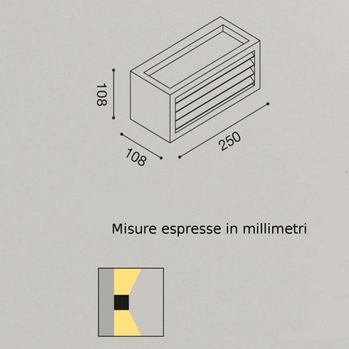 Applique da esterno con Griglia Bianco