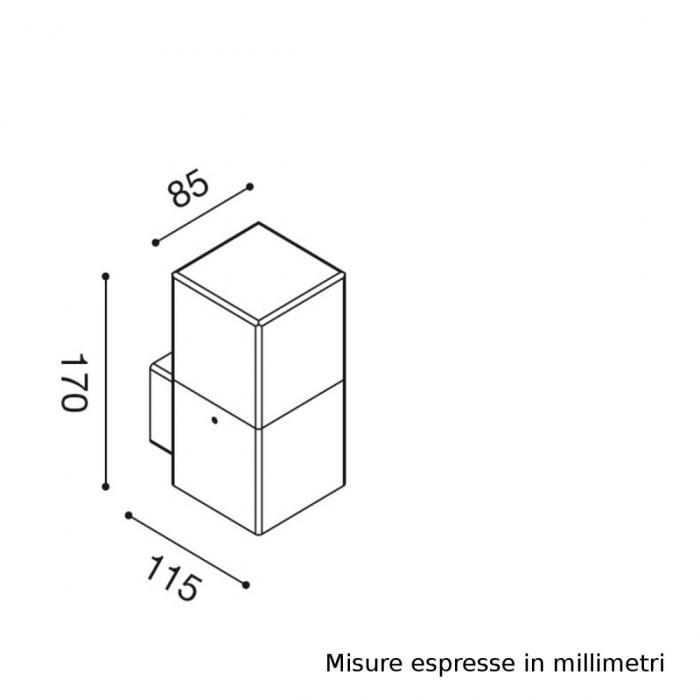 Applique da esterno con Cubo trasparente Bianco