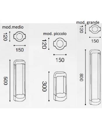 Lampione a Led da Esterno Scavato Grigio