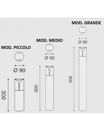 Lampione da Esterno Tondo Moderno Grigio