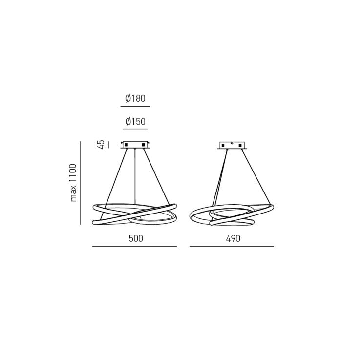 Sospensione moderna a Led intrecciata bianco - Diva