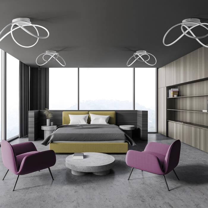 Plafoniera led Dizzy PL nera