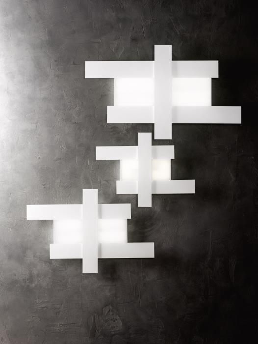 Plafoniera moderna a Led a croce asimmetrica in alluminio acciaio - Doha