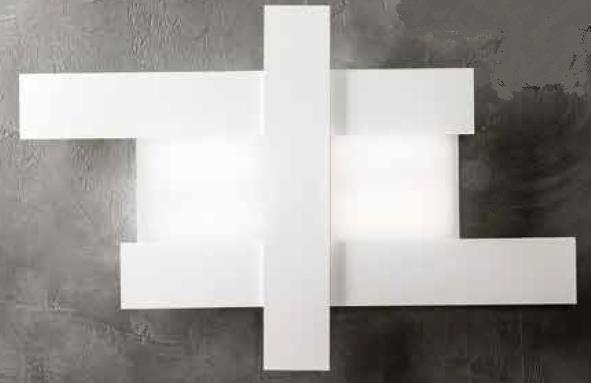 Plafoniera moderna a Led dimmerabile a croce asimmetrica bianca - Doha