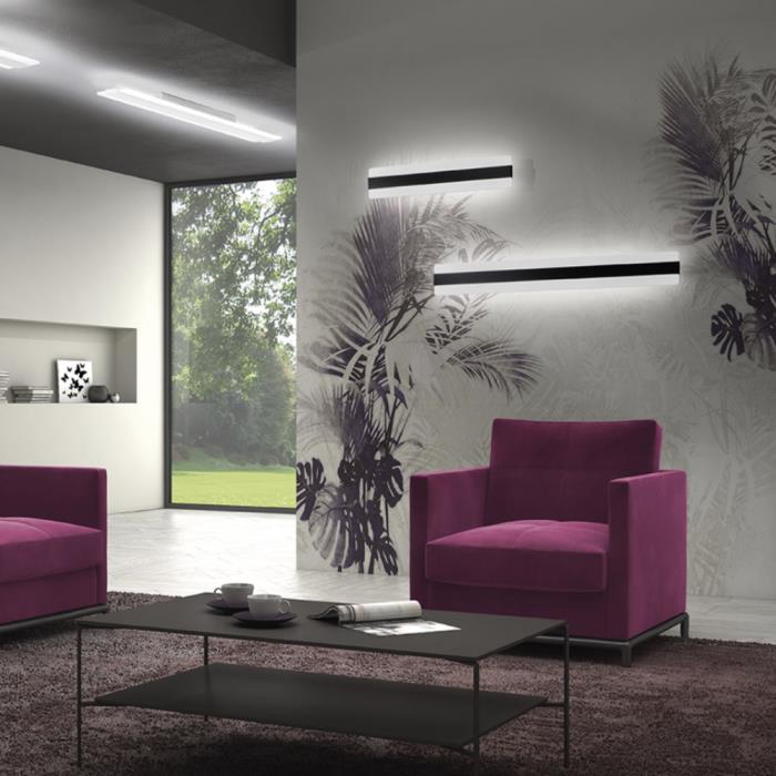 Lampada da parete led Doup nera