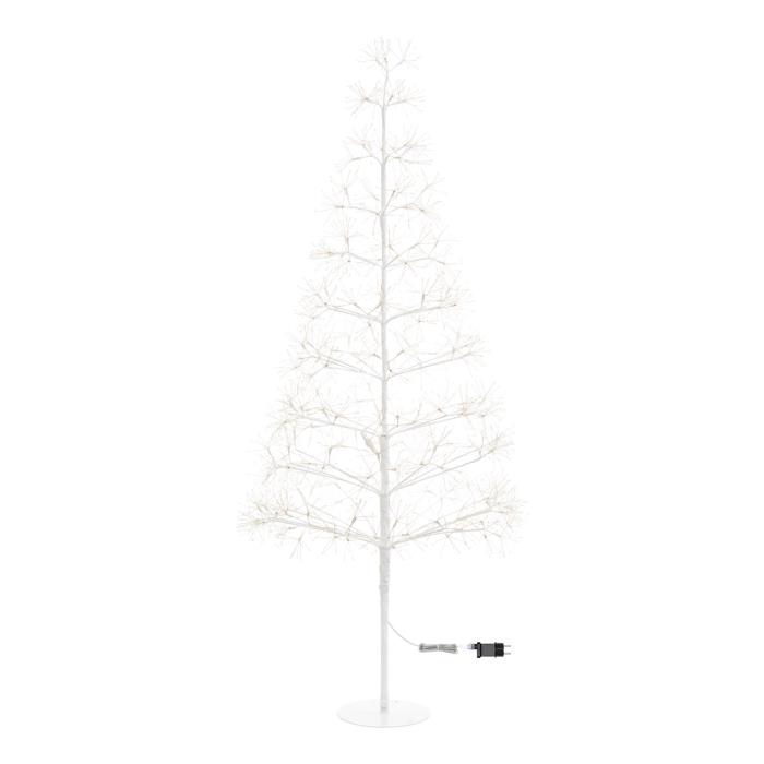 Albero bianco luminoso da esterno 2100 Led con flash - Abete