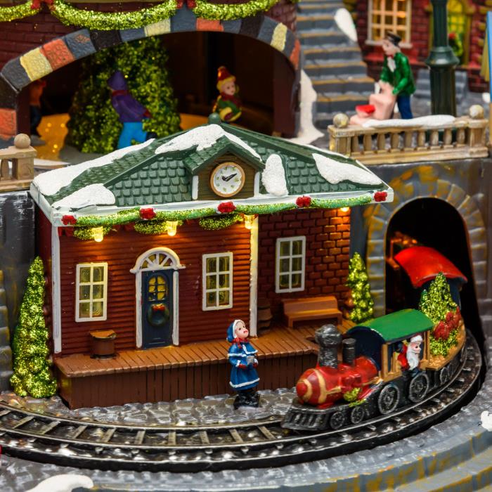 Carillon di Natale luminoso - Stazione con trenino