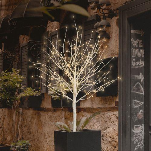 Albero bianco luminoso da esterno 240 Led con flash - Leccio