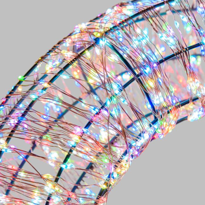 Corona luminosa in metallo marrone 3000 Led con flash 3D - RGB