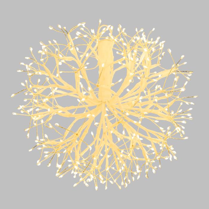 Ramo luminoso a sfera bianco 384 Led con flash - Bianco Caldo