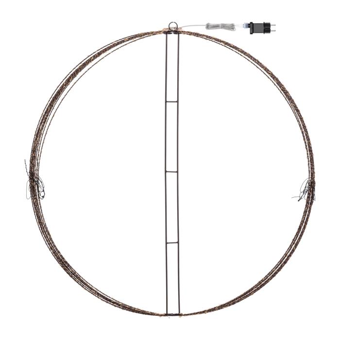 Sfera luminosa in metallo ripiegabile marrone da esterno 3D ø94cm - Bianco Caldo