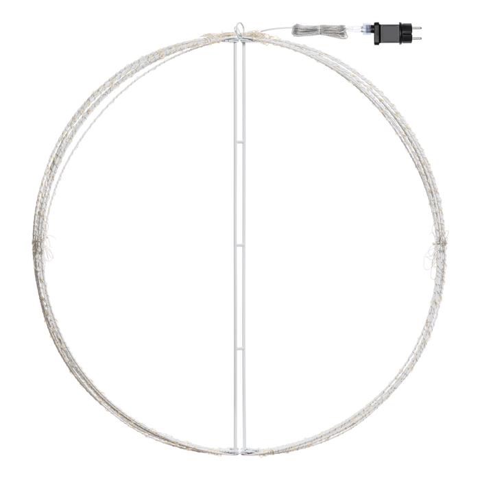Sfera luminosa in metallo ripiegabile bianco da esterno 3D ø74cm - Bianco Caldo