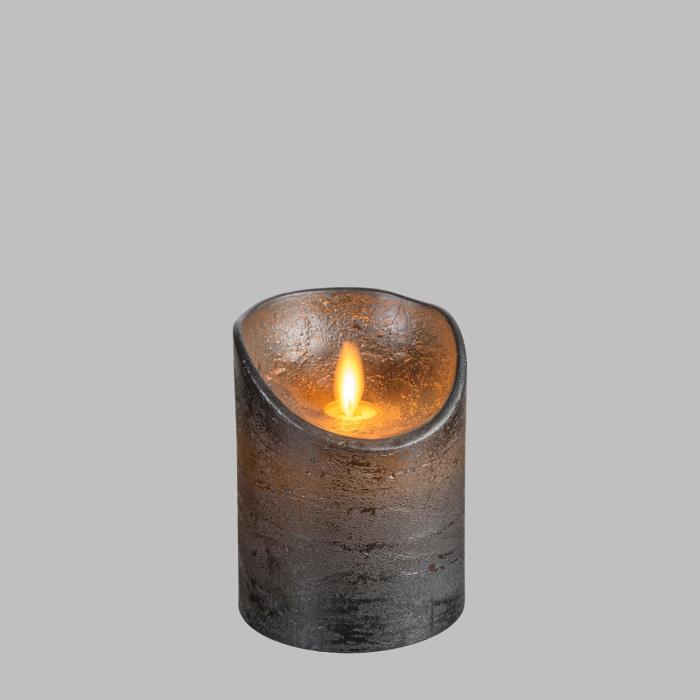 Candela a batteria con fiamma a Led 10 cm - Argento