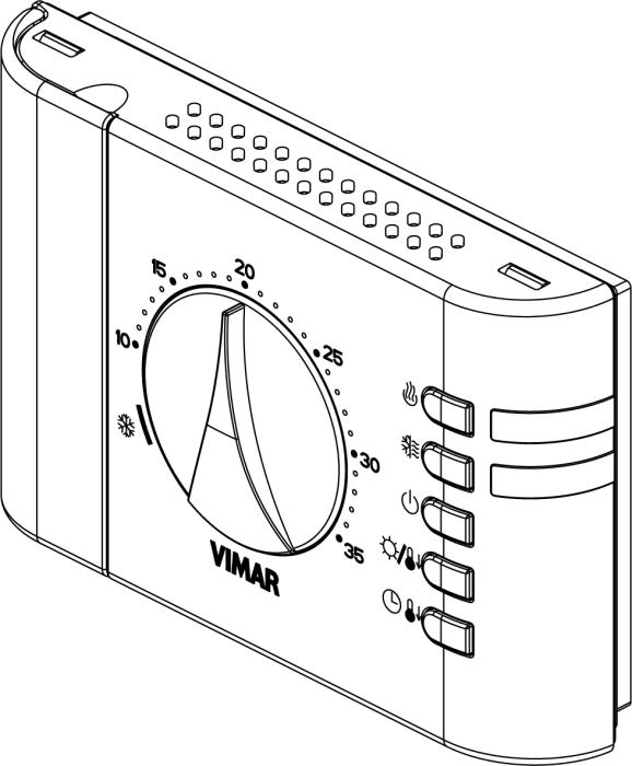 Termostato ambiente a batteria da parete con rotella - Vimar