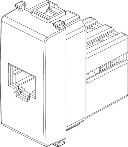 Presa telefonica RJ11 antibatterica Plana