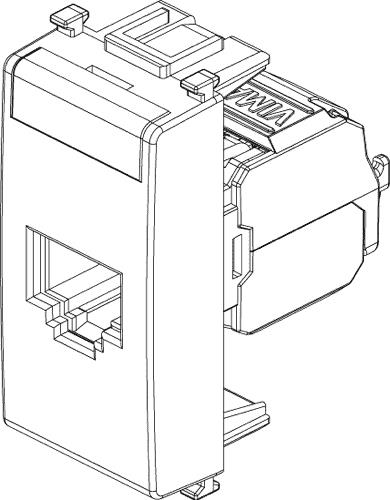 Presa ethernet RJ45 categoria 6 non schermato Plana